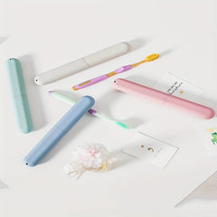 Portable Toothbrush Storage Box with Lid, Travel Essential