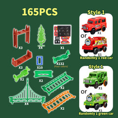 165pcs 3D Soft Rail Track Car DIY Assembled Dinosaur Sticker
