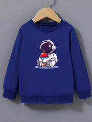 Girls Astronaut Bubble Tea Sweatshirt Long Sleeve Top
