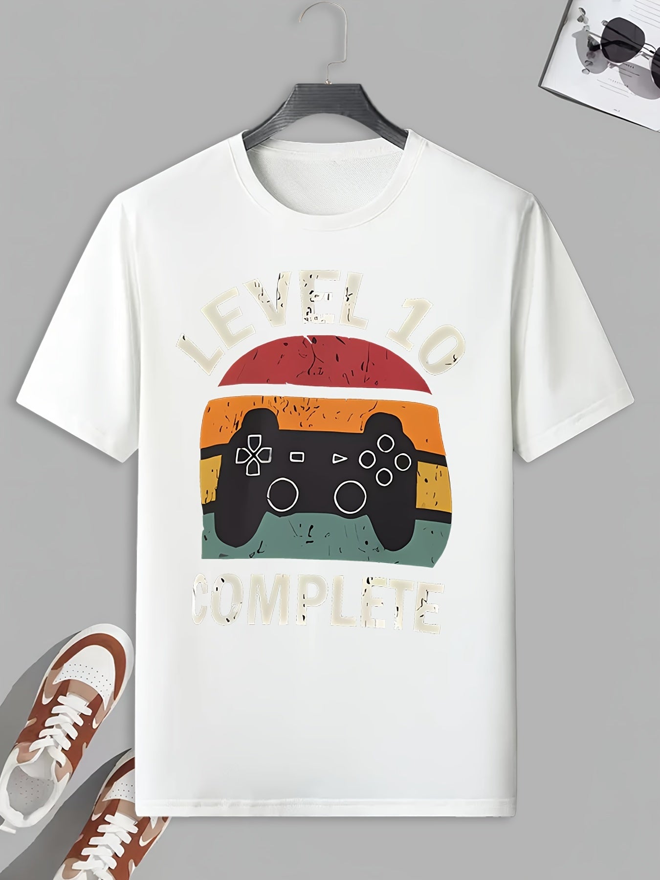Men's Vintage Game Controller Print T shirt Active Tee