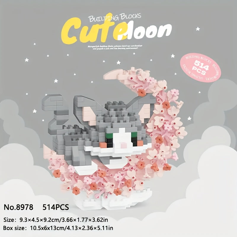 400 pcs DIY Particle Building Blocks Moon Flower Mini Animal Series