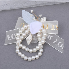 Faux Pearl Bracelet Wedding Prom Party Wrist Flowers