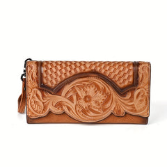 Leather Long Wallet Women's Multi-functional Embossed