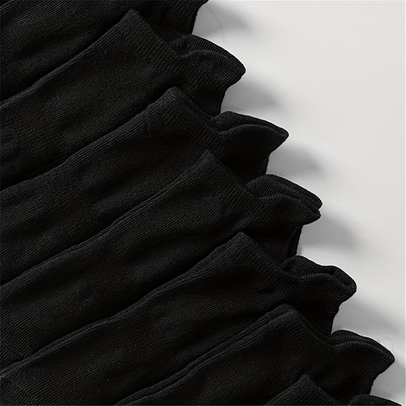 12 Pairs Solid Comfy Breathable All-match Women's Socks