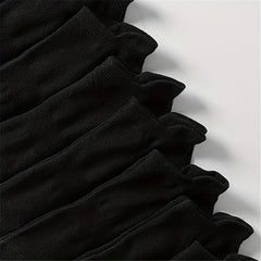12 Pairs Solid Comfy Breathable All-match Women's Socks