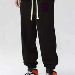 Skull Print Drawstring Sweatpants Loose Fit Joggers For Men