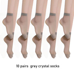 10 Pairs Sheer Short Socks Lightweight Anti-Snag Women's Stockings
