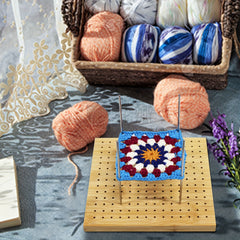 Bamboo Crochet Block Board Braided Needle Thread Placement