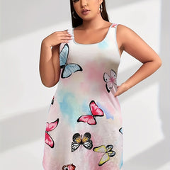 Tie Dye Butterfly Print Tank Nightdress