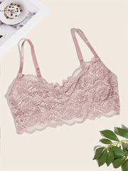Scallop Trim Wireless Lace Bra