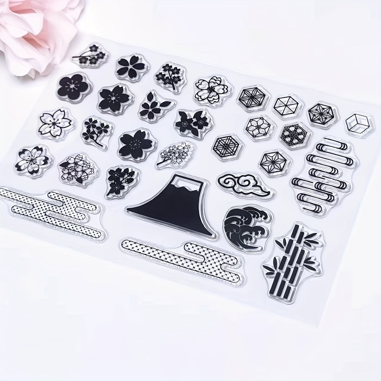Bamboo Art Pattern Clear Stamp For Card Making