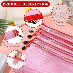 50pcs Mesh Zipper Pouch Waterproof Storage Bags 5 Sizes Travel Pouch