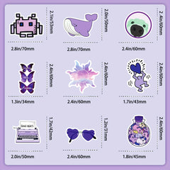 100pcs Purple VSCO Waterproof Stickers for Water Bottles Laptop Phone