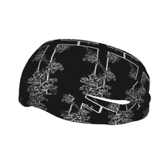 Gothic Floral Sports Headband Sweat Wicking Polyester for Yoga Gym Running