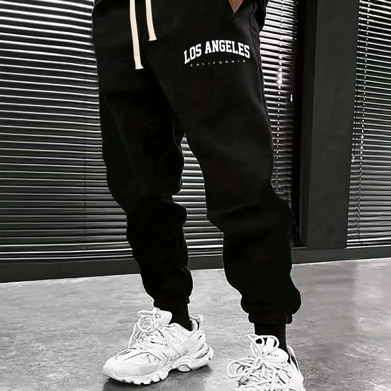 Men's LA Print Joggers Sweatpants Outdoor Spring Fall Stylish