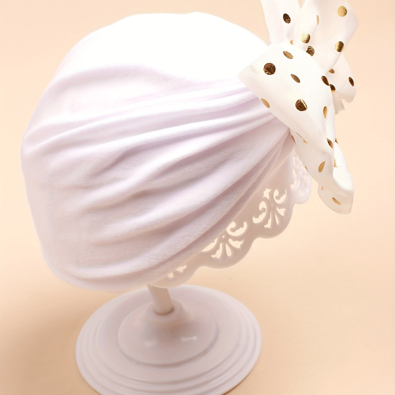 Plain Chiffon Bow Baby Turban Hat for Everyday Use
