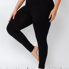 Letter Print High Waist Leggings Women's Plus Skinny Pants
