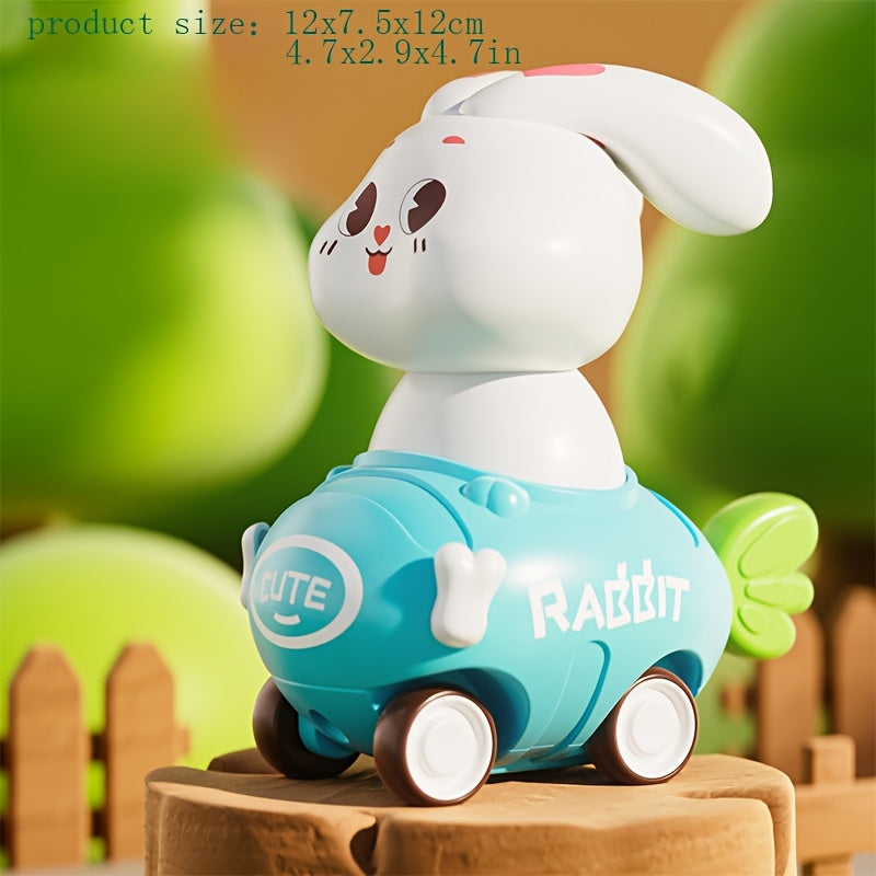Cartoon Rabbit Toy Car, Durable Plastic, Perfect Holiday Gift for Kids