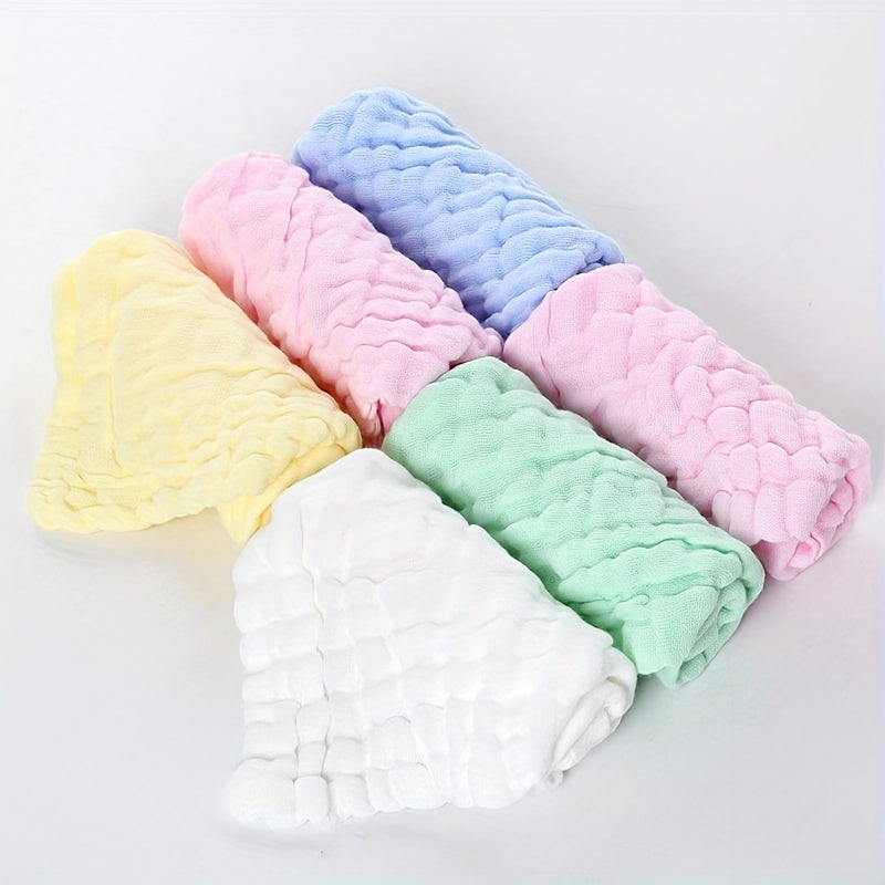 5pcs Solid Cotton Washcloth Handkerchiefs Soft Absorbent Towel