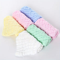 5pcs Solid Cotton Washcloth Handkerchiefs Soft Absorbent Towel