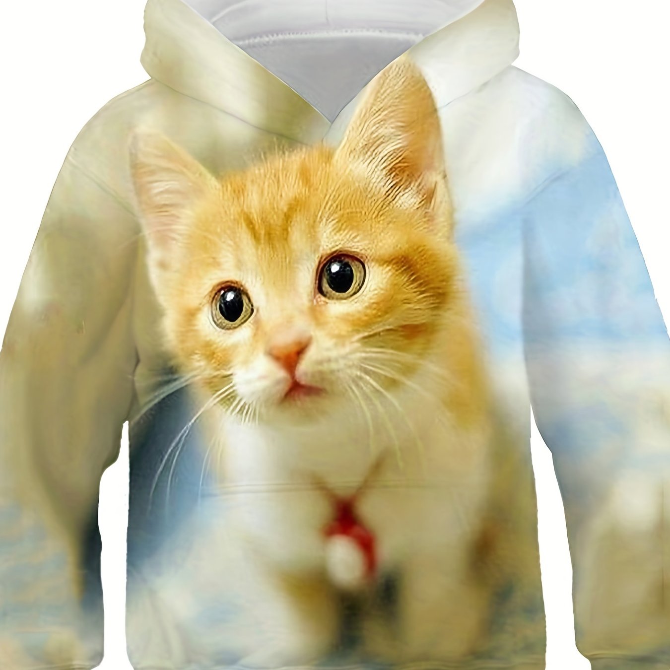 3D Cat Pattern Hoodie for Kids Hooded Long Sleeve Top