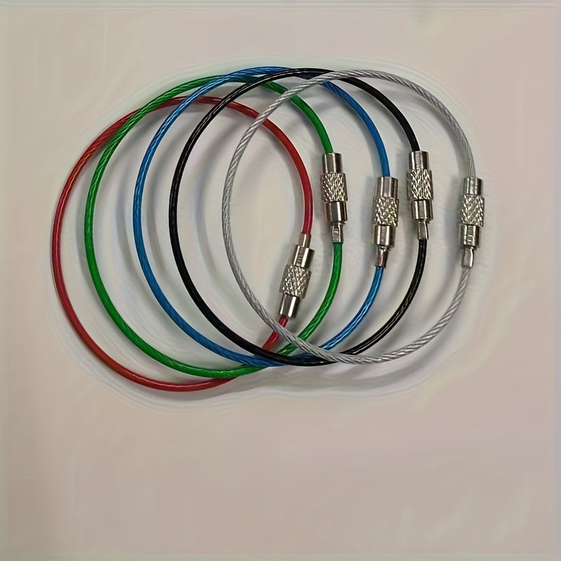 5pcs Stainless Steel Wire Ring Keyring Accessories