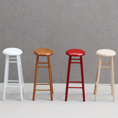 Dollhouse Furniture 4 Colorful High Stools Round Seats Compact Dollhouse Decor