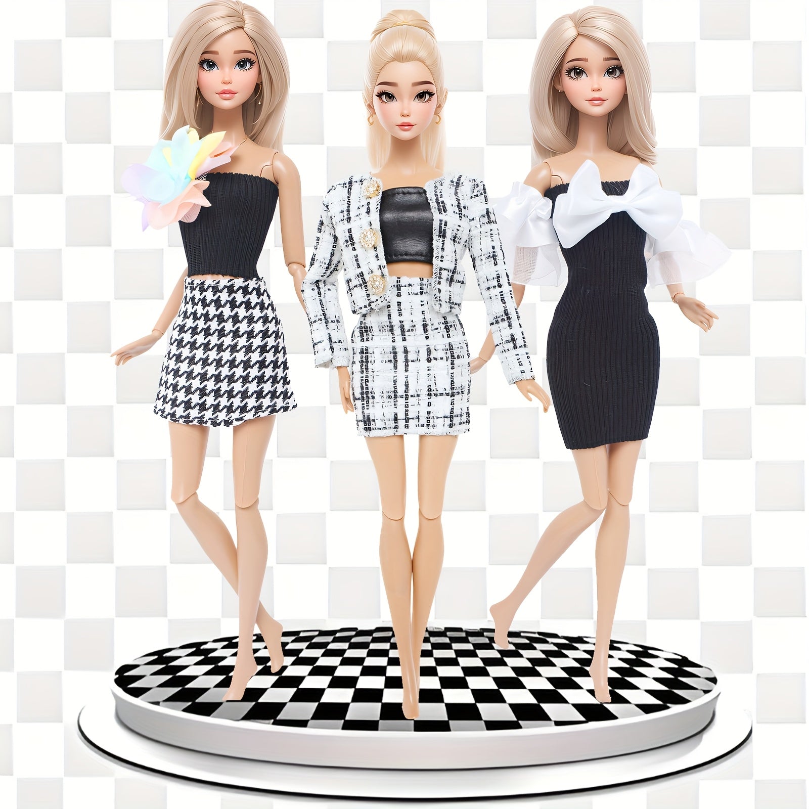 5pcs 11.5in Girl Doll Outfit Set Princess Dresses Skirts Casual Wear