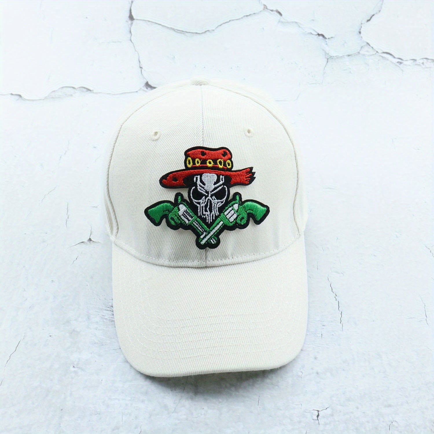 Cowboy Skull Embroidery Baseball Cap Outdoor Dad Hat Adjustable Sunscreen