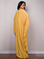 Boho Cover Up Women's Solid Batwing Sleeve V Neck Maxi Beach Cover Up