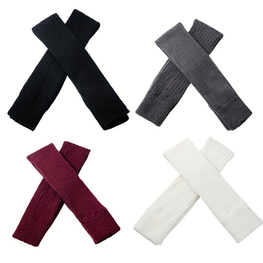 2 Pairs Knitted Thigh High Warm Socks Women's Stockings & Hosiery