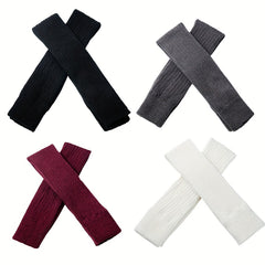 Striped Knit Leg Warmers Thigh High Socks