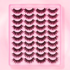 20 Pairs Faux Mink Lashes Fluffy Natural False Eyelashes Long 3D Cat Lashes