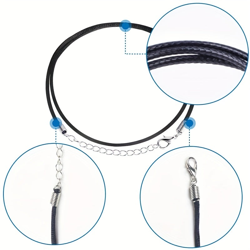 Bulk PU Leather String Necklace Rope DIY Jewelry Adjustable Braided Rope