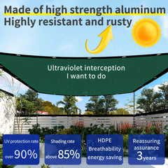Rectangular Green Sunshade Sail for Outdoor Activities