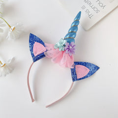 4pcs Mermaid Unicorn Hair Hoops Fairy Sequin Hair Accessories for Girls