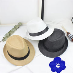Boys Casual Wide Brim Braided Hat
