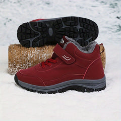 Faux Fur Lined Snow Boots - Slip On Warm Winter Shoes
