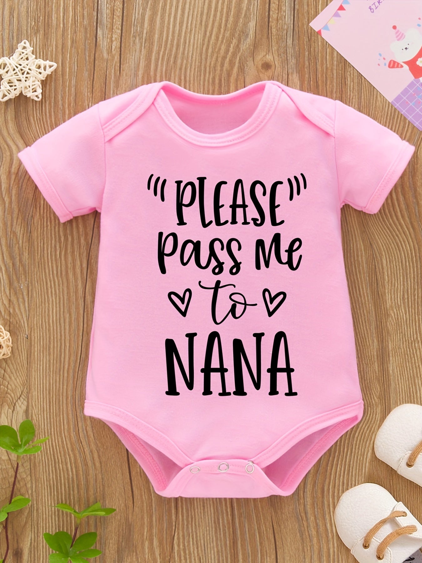 Baby Girls Funny Letter Print Romper Short Sleeve Onesie