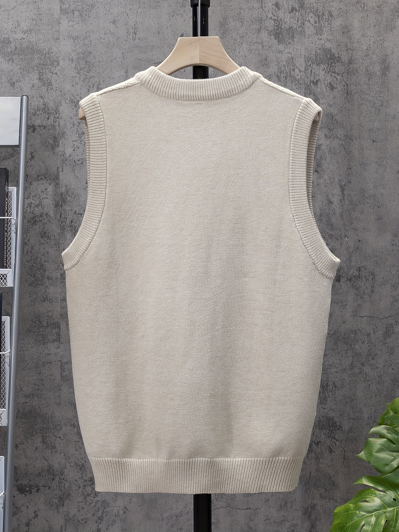 Men's V Neck Stripe Knit Vest