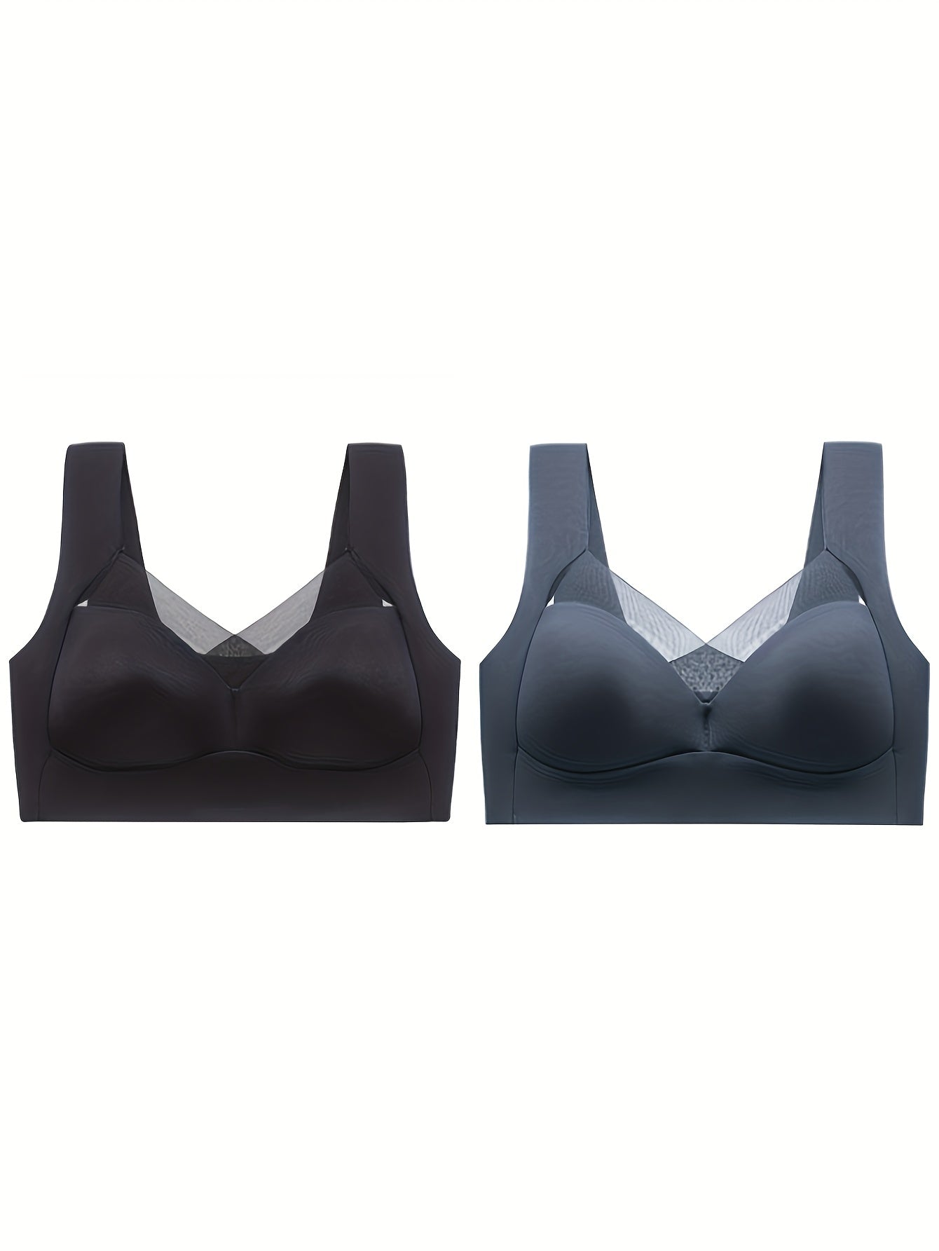 2pcs Mesh Wireless Push Up Intimates Bras Women's Lingerie