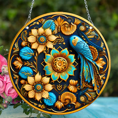 Sunflower Chrysanthemum Stain Sun Catcher Hanging Window Gift