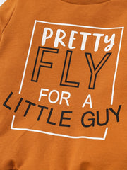 2pcs Boys PRETTY FLY FOR A LITTLE GUY Sweatshirt&Sweatpants Sets