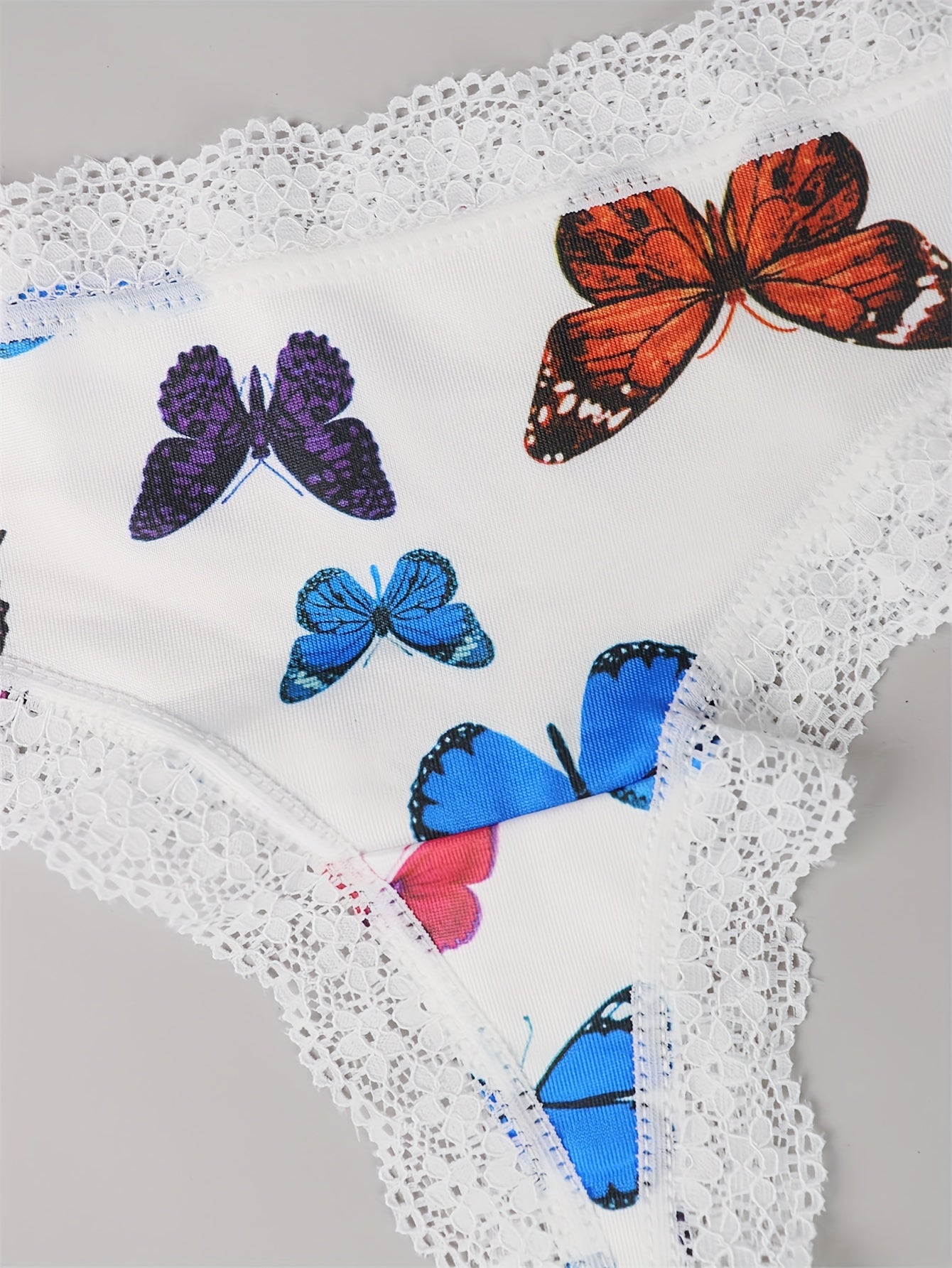 3 Pack Plus Size Butterfly & Heart Print Tanga Panty Set