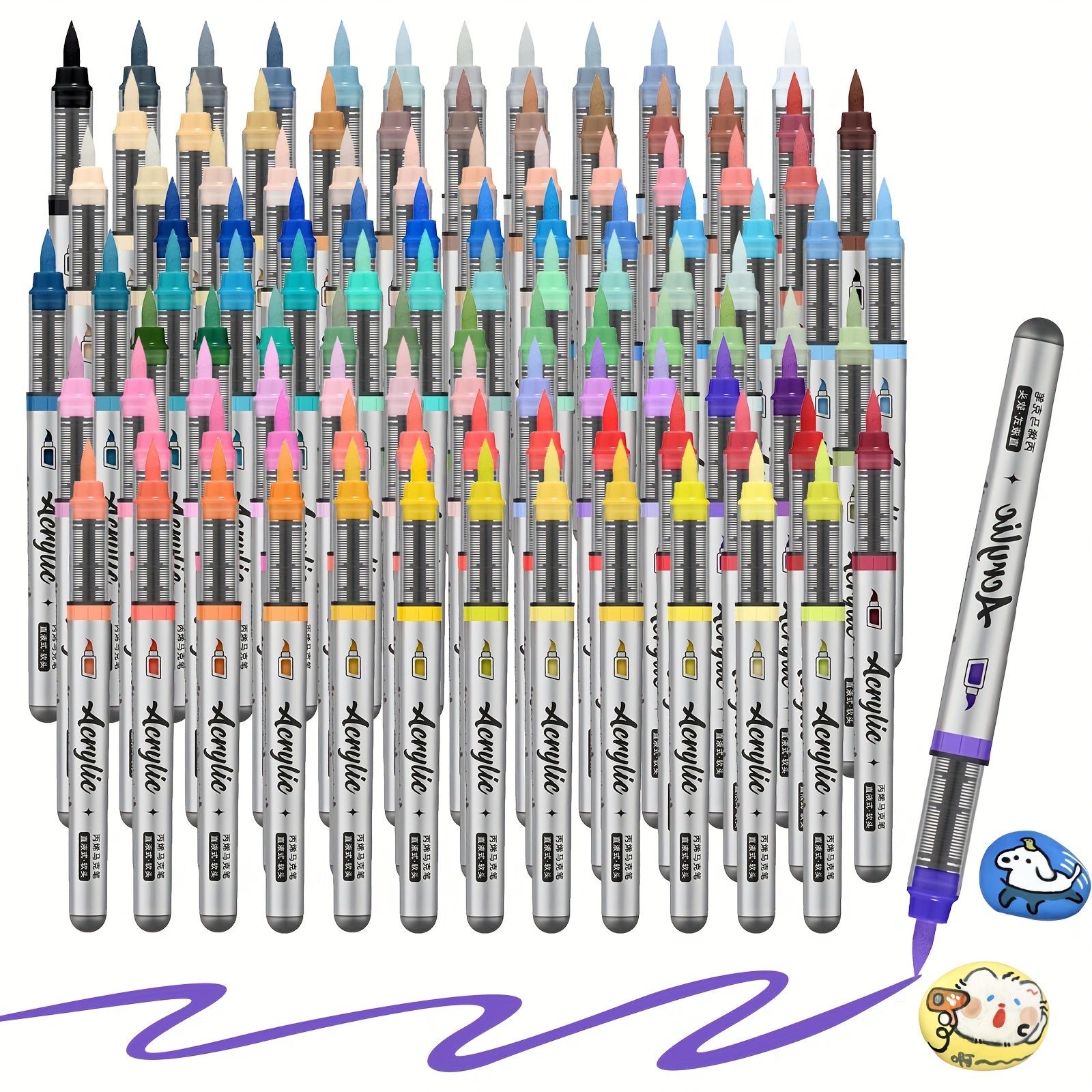 Acrylic Markers Set 12 Art Markers Brush Tip Acrylic Painter marker