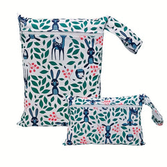 2pcs Deer Print Diaper Bag Washable Cloth Diaper Bag