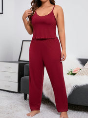 Ribbed Knit Cami Top & Pants Pajamas Set
