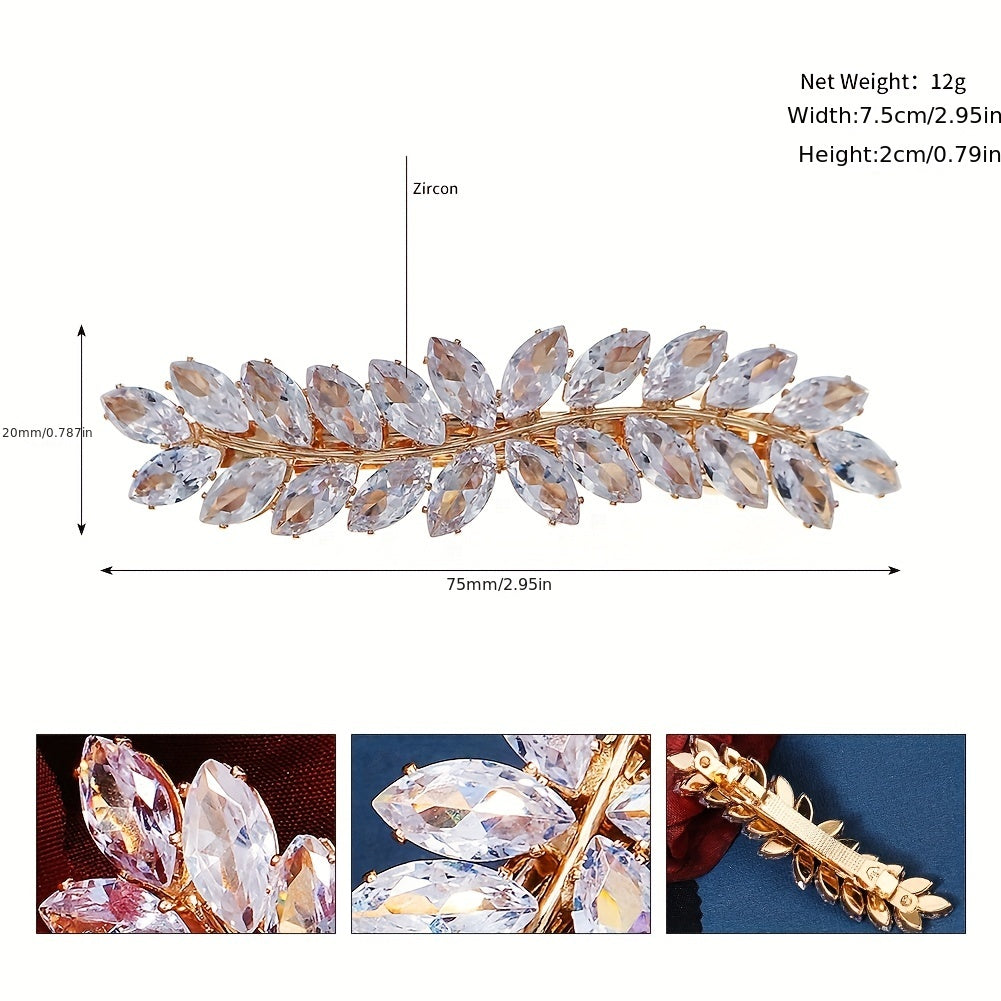 Retro Zircon Hair Clip Side Clip Barrette Bridal Hair Accessories