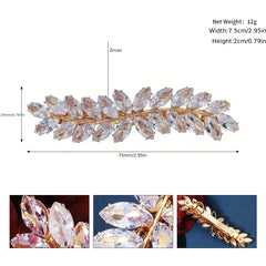 Retro Zircon Hair Clip Side Clip Barrette Bridal Hair Accessories