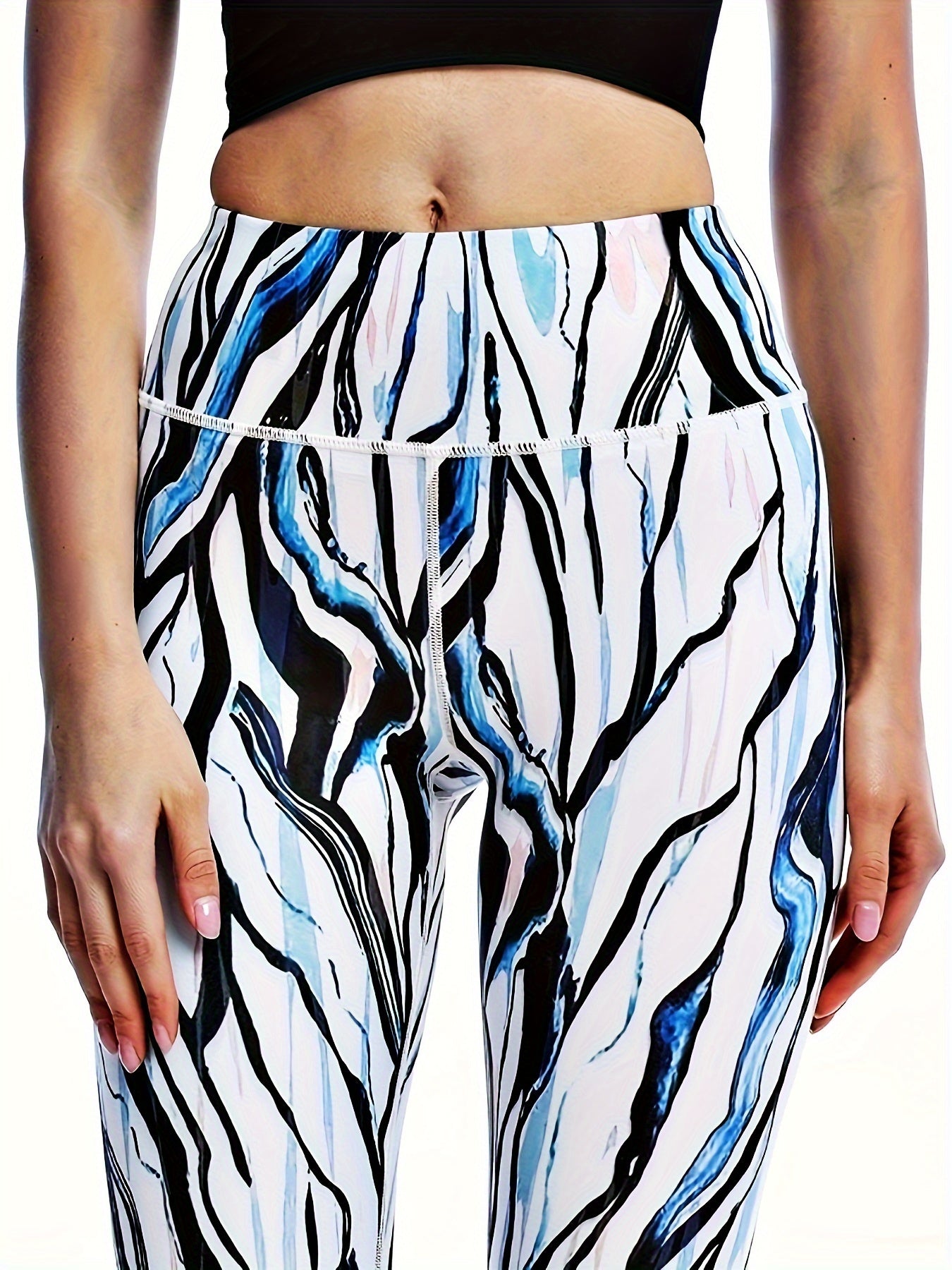 Zebra Print High Waist Butt Lift Leggings Women's Workout Pants